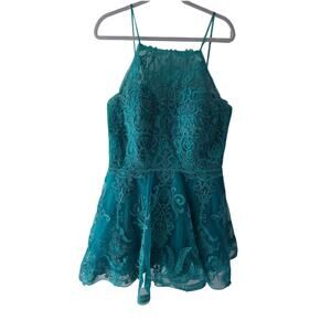 Plus Size 20 Prom Dress Green Lace Colette for Mon Cheri Short Formal Classy